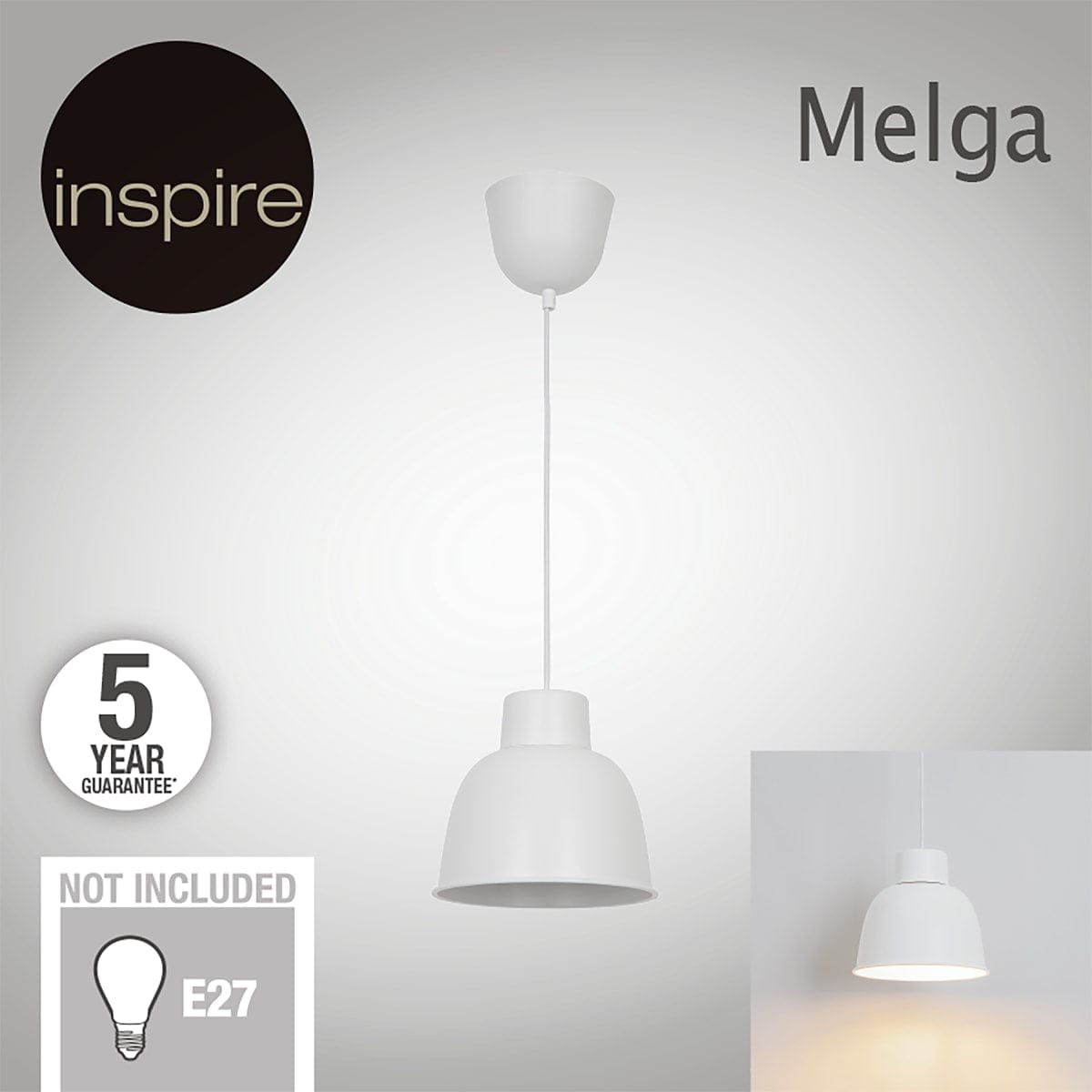 Bricocenter LAMPADARIO MELGA METALLO BIANCO D18.5 H12CM E27=46W