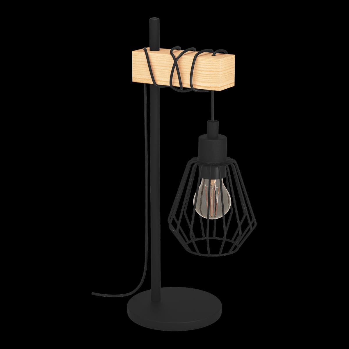 Bricocenter LAMPADA DA TAVOLO TABODI METALLO E LEGNO NATURALE H50 CM