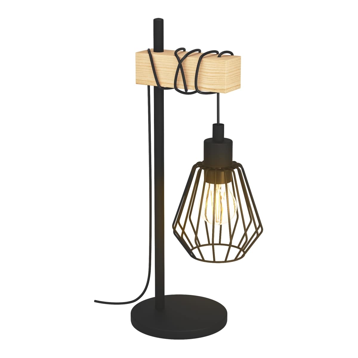 Bricocenter LAMPADA DA TAVOLO TABODI METALLO E LEGNO NATURALE H50 CM