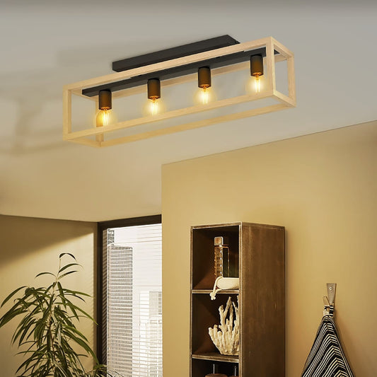 Bricocenter ELGORT CEILING LIGHT NATURAL WOOD L85 4XE27=40W