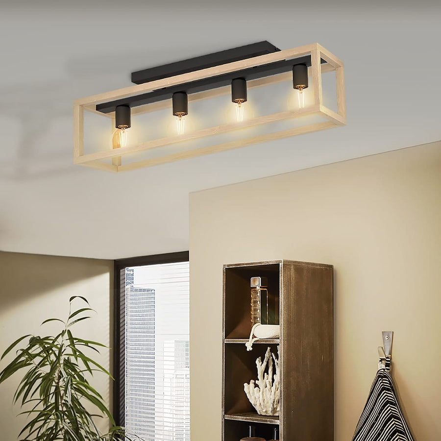 Bricocenter ELGORT CEILING LIGHT NATURAL WOOD L85 4XE27=40W