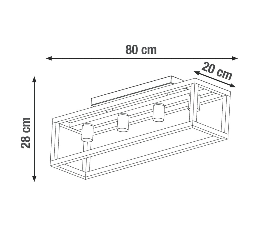 Bricocenter ELGORT CEILING LIGHT NATURAL WOOD L85 4XE27=40W