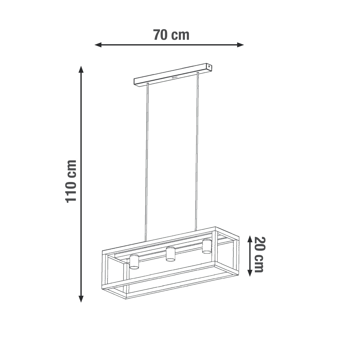 ELGORT CHANDELIER NATURAL WOOD L70 3XE27=40W