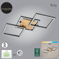 ROG METAL AND WOOD CEILING LAMP 36X47.5CM LED 33W NATURAL LIGHT