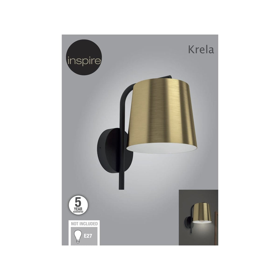 Bricocenter KRELA METAL WALL LAMP GOLD 23X2CM6 E27=40W