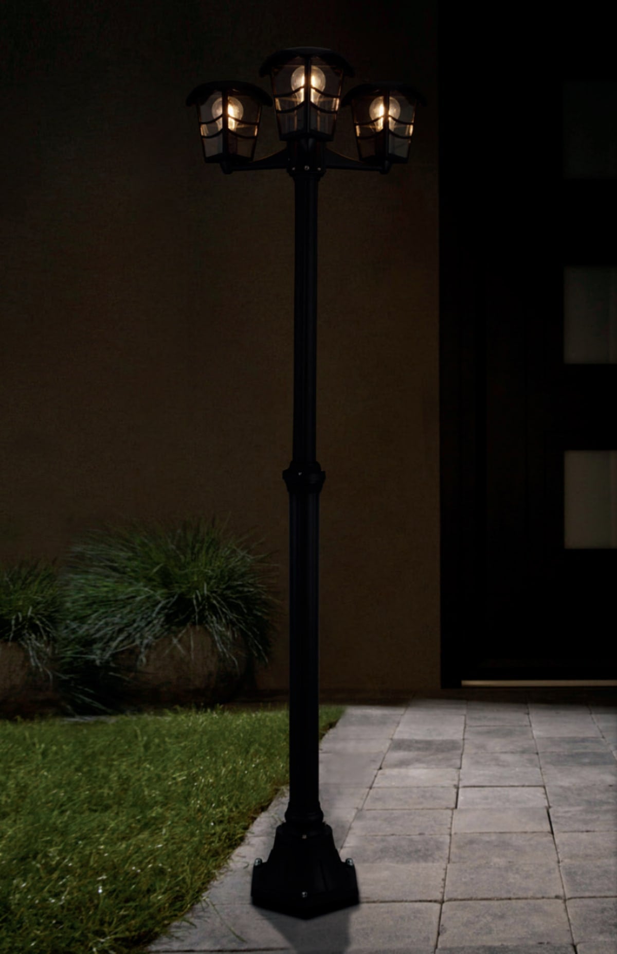 BLACK ALUMINUM PALAMA STREETLIGHT H176CM 3XE27=60W IP44