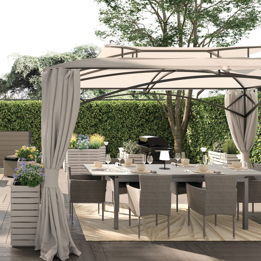 Bricocenter DAVOS NATERIAL TABLE 90X180X74 synthetic wicker aluminum and glass