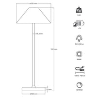 TABLE LAMP LIBERTY ALUMINIUM BRONZE LED 3W WARM LIGHT BATTERY OPERATED WITH TOUCH IP54