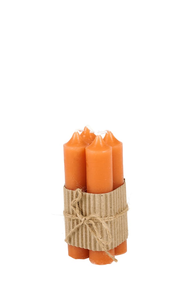 Casa SHORTY S/4 CANDLES H11 ORANGE