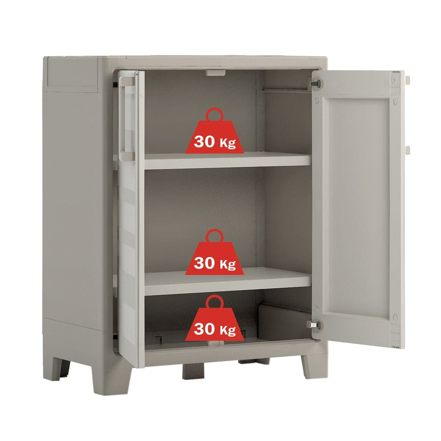 Bricocenter XL LOW GULLIVER CABINET 80x44x100H WATERPROOF SAND/BEIGE