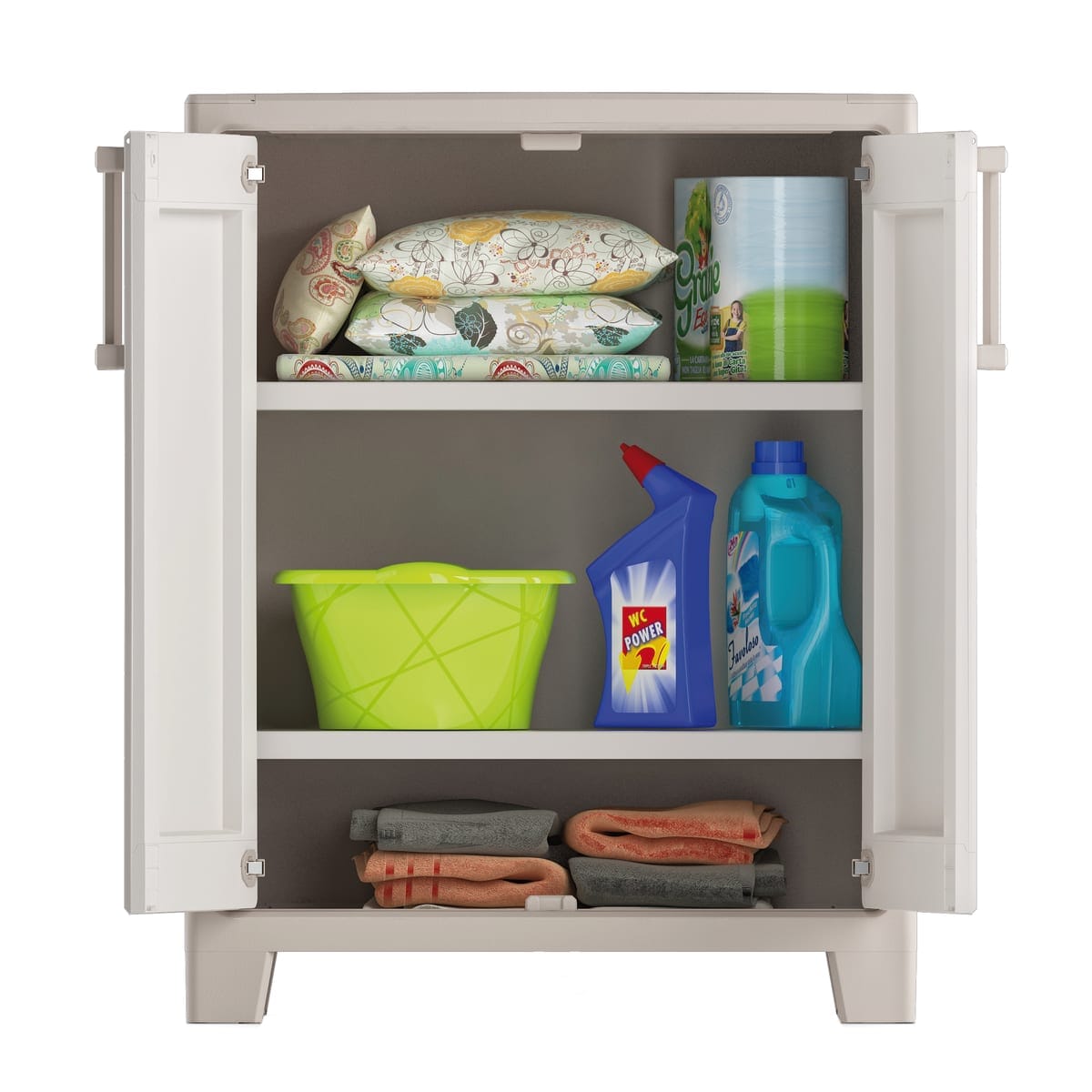 Bricocenter XL LOW GULLIVER CABINET 80x44x100H WATERPROOF SAND/BEIGE