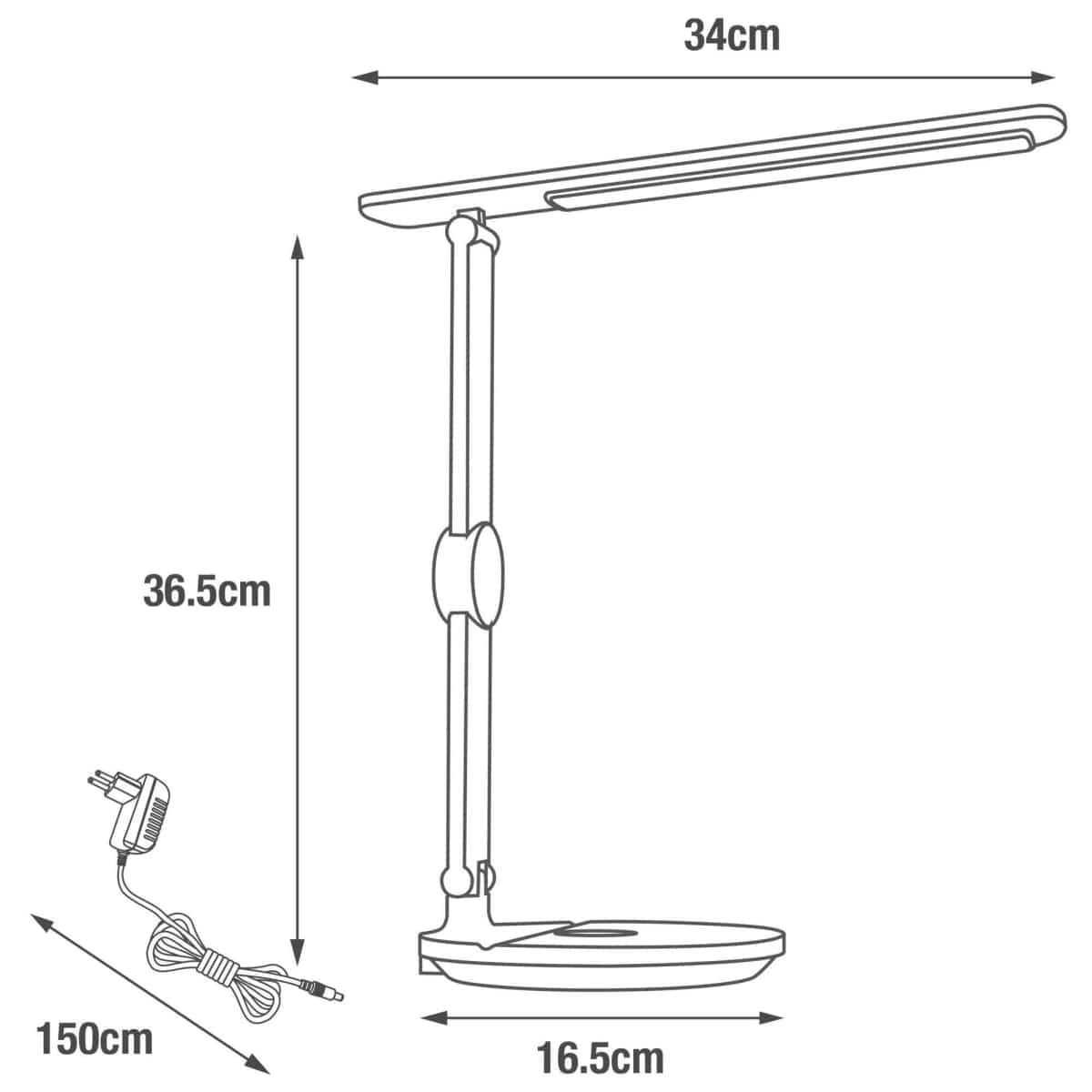 Bricocenter STUDIO LAMP ALEX PLUS METAL WHITE H35 CM TOUCH USB DIMMABLE