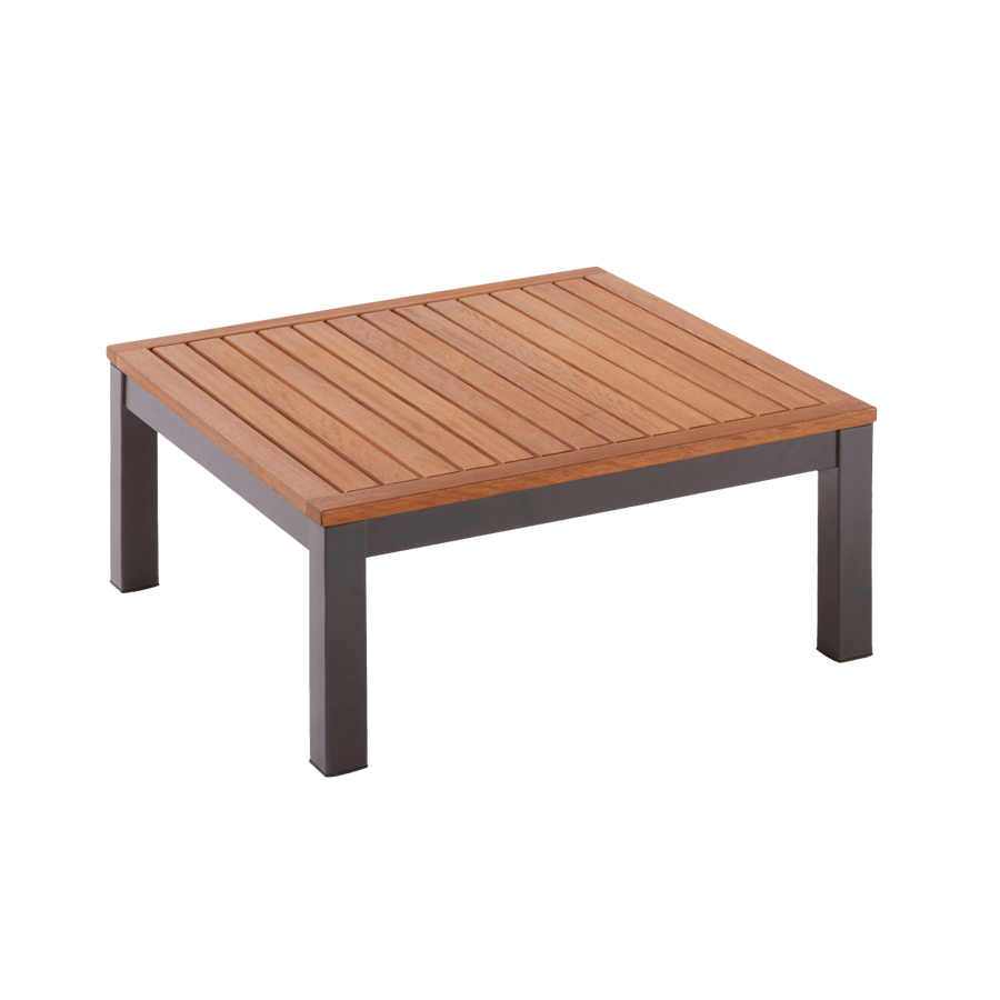COFFEE SET ORIS 2 NATERIAL 4 SEATS ALUMINUM AND EUCALYPTUS WOOD WITH CUSHIONS