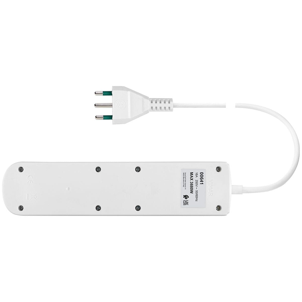 Bricocenter LINEAR MULTISOCKET WITH 4 UNIVERSAL OUTLETS- 1,5M CABLE WITH 16A ITALIAN PLUG COLOUR B