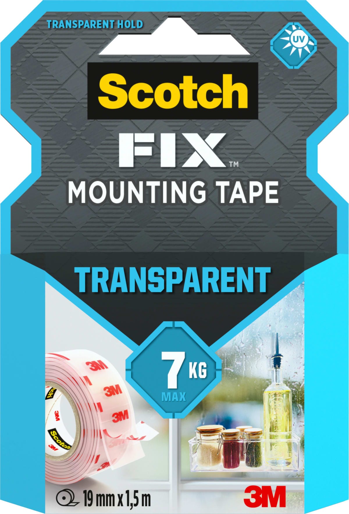 Bricocenter TRANSPARENT FIXING TAPE SCOTCH-FIXEXTREME UP TO 7 KG 19 MM X 1.5 M