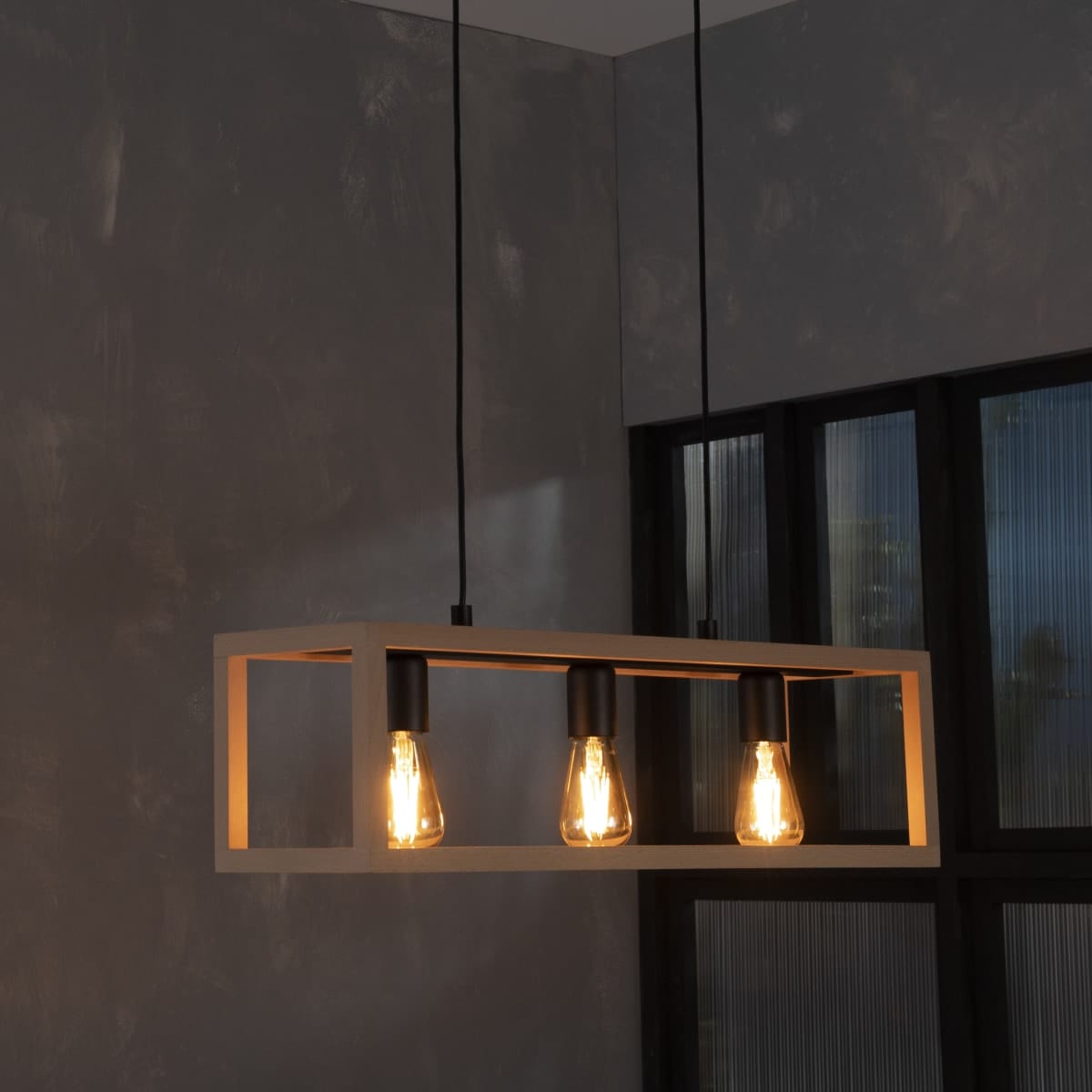 Bricocenter ELGORT CHANDELIER NATURAL WOOD L70 3XE27=40W