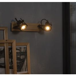 TECHNIC SPOTLIGHTS BLACK METAL AND WOOD 31.5X12X14.6CM 2XGU10=35W