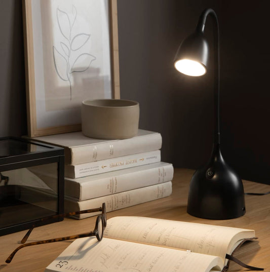Bricocenter LAMPADA STUDIO SWALLOW METALLO NERO H37 CM LED 400LM CON USB