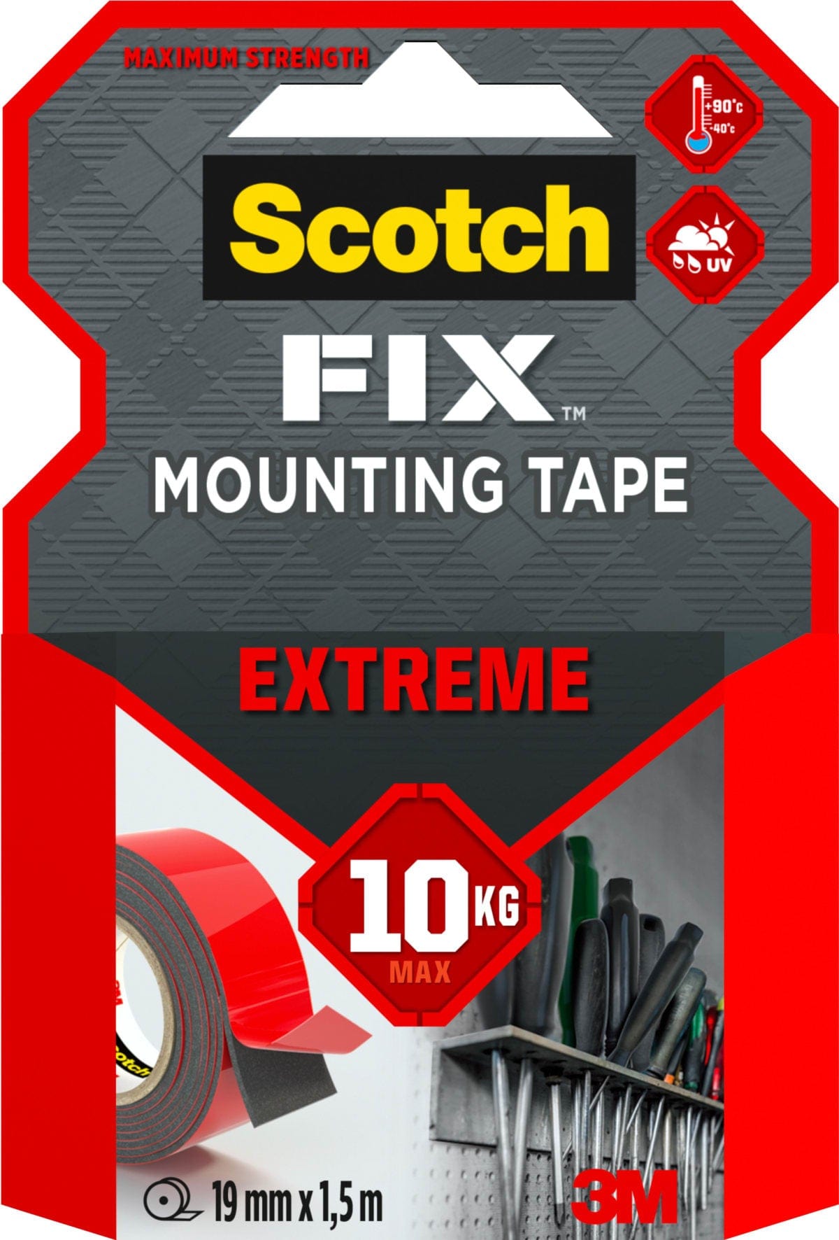 Bricocenter SCOTCH-FIXEXTREME FIXING TAPE UP TO 10 KG 19 MM X 1.5 M