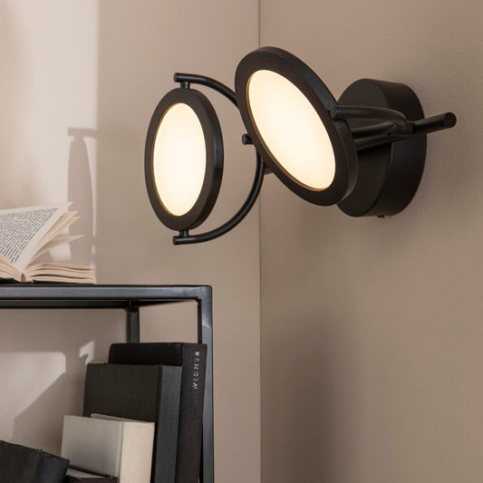 Bricocenter FARETTI DIUNA METALLO NERO 32X12X17.5CM LED 2X258W CCT DIMMERABILE