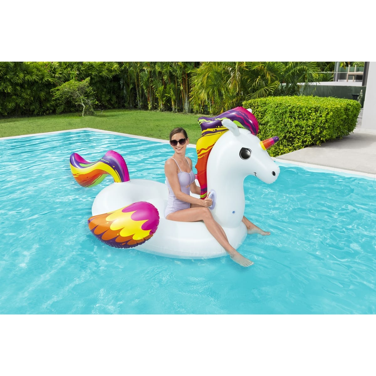 Bricocenter CAVALCABILE UNICORNO GRANDE CM 220X195, CON MANIGLIE E PORTABICCHIERE