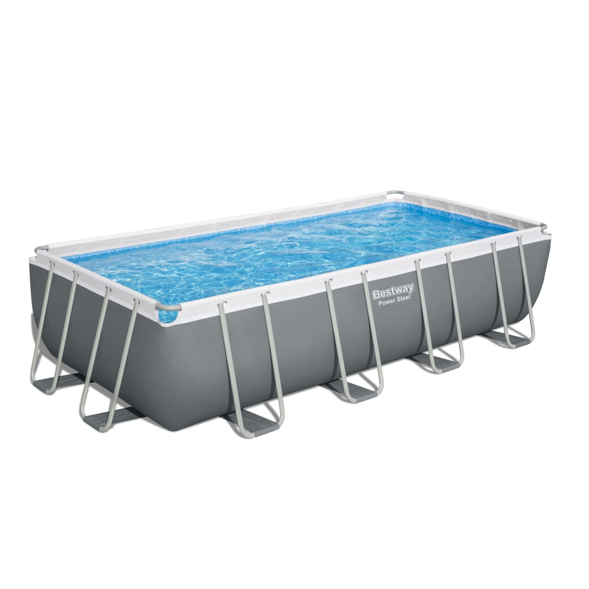 RECTANGULAR GRAY POOL 5.49MX2.74MX1.22M SAND FILTER 5.6M3/H