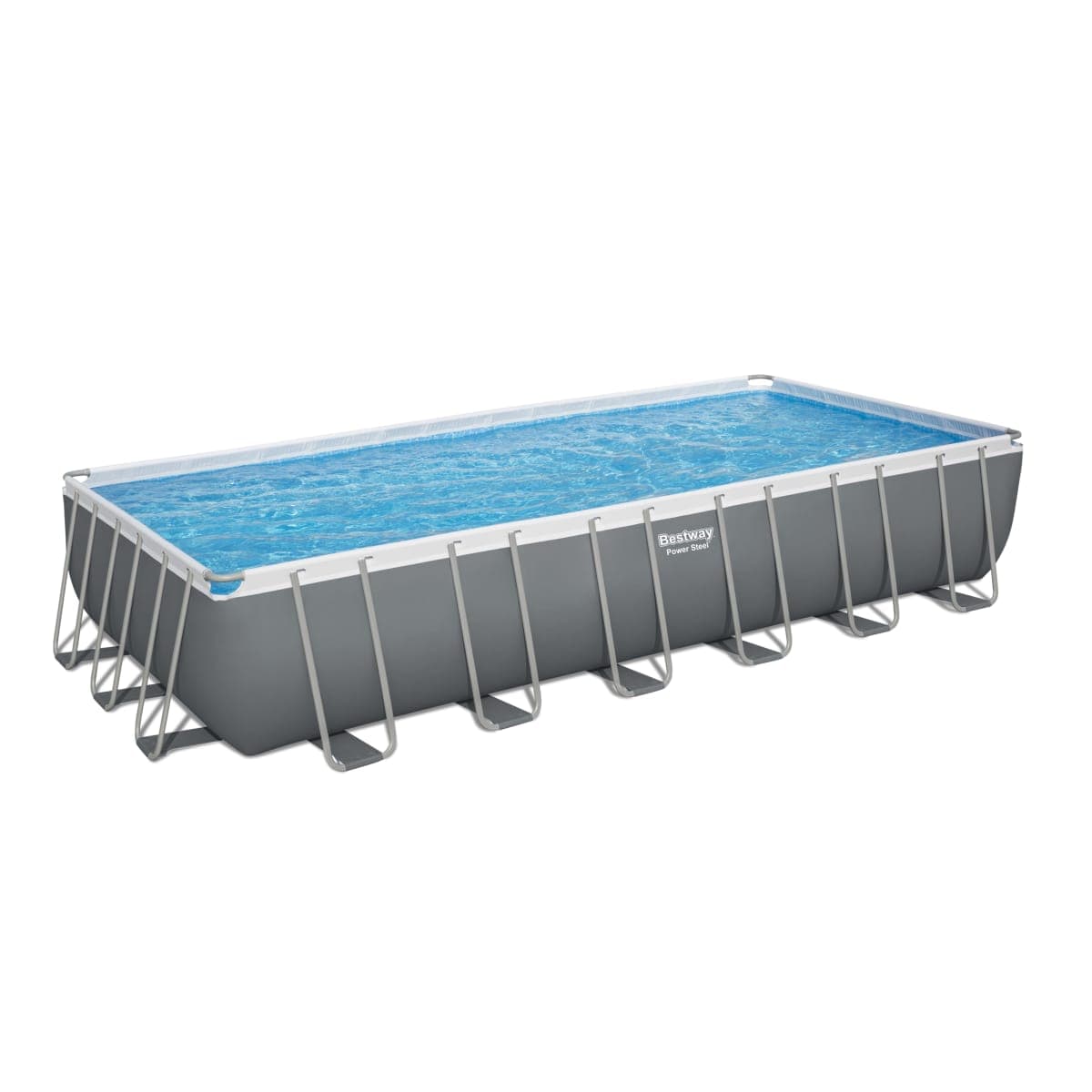 Bricocenter PISCINA RETTANGOLARE GRIGIA 7.32MX3.66MX1.32M FILTER A SABBIA 5.6M3/H