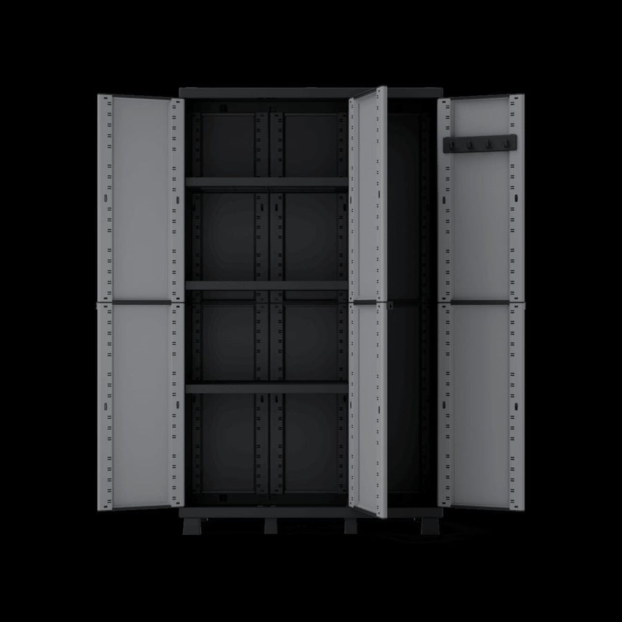 Bricocenter 3-DOOR RESIN CUPBOARD 170X102X39CM SPACEO GREY