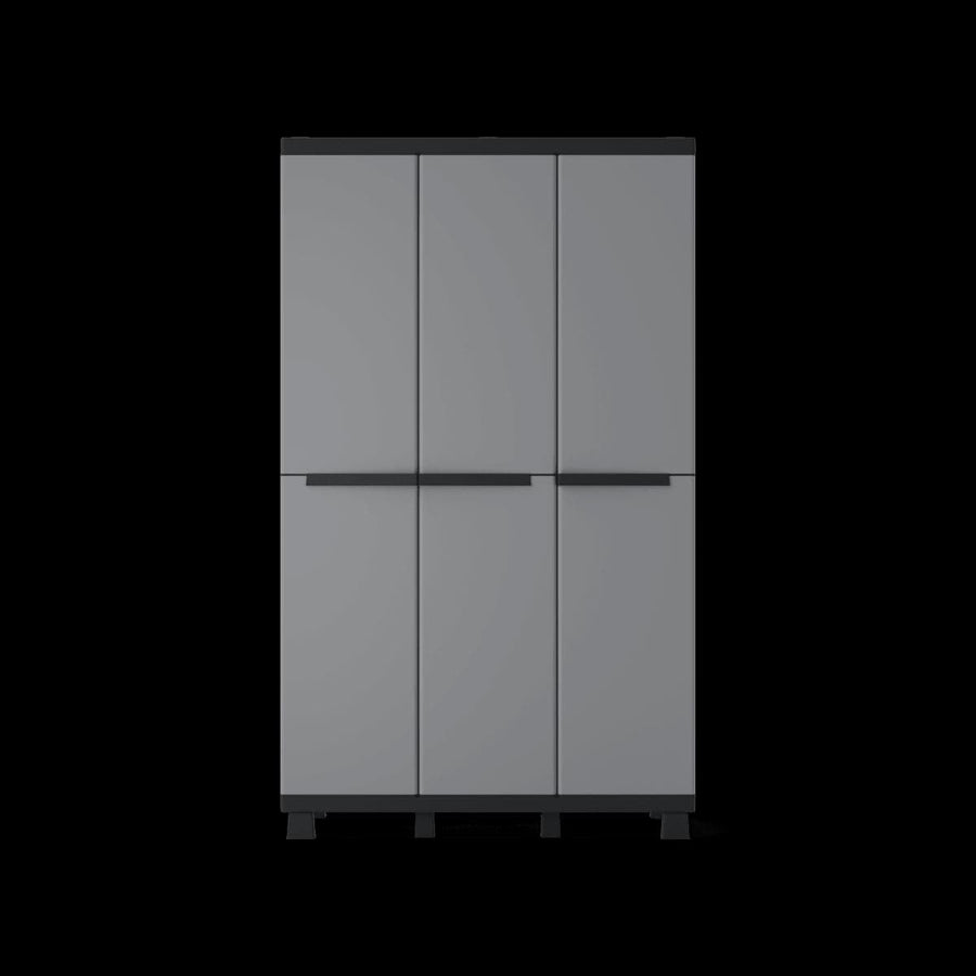 Bricocenter 3-DOOR RESIN CUPBOARD 170X102X39CM SPACEO GREY