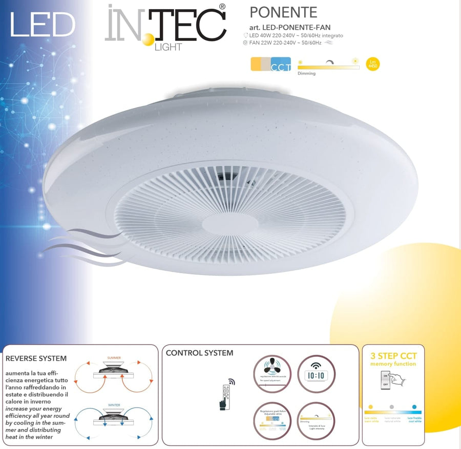 Bricocenter CEILING LIGHT WITH FAN PONENTE LED 28W CCT