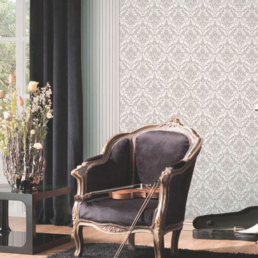 Bricocenter WALLPAPER DAMASK GLITTER BEIGE 53CMX10.5M