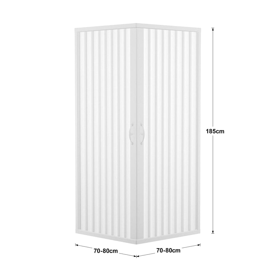 Bricocenter BOX DOCCIA PLAYA L 70-80 / 70-80 PANNELLI PVC 1,8 CM PROFILES BIANCO