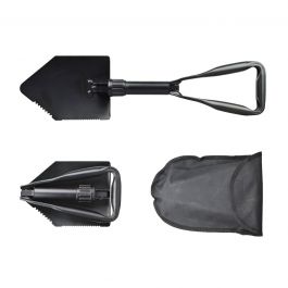 FORGED STEEL FOLDING SHOVEL WITH HANDLE 57 CM COMPLETE WITH SCABBARD