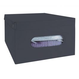 GREY PVC LAUNDRY BOX 40X50X25 CM