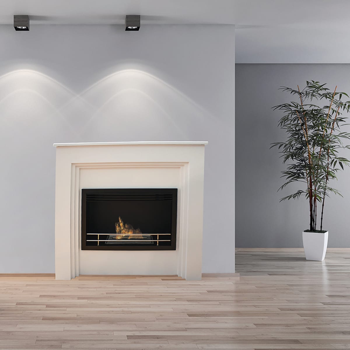 Bricocenter WHITE CONEGLIANO FLOOR BIOFIREPLACE MIS. 95 W 96 H 33 D