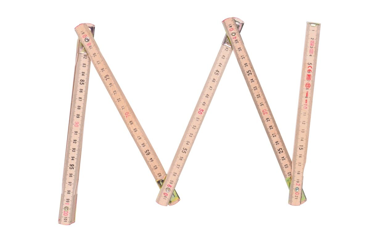 DOUBLE WOODEN TAPE MEASURE, 2-SIDED GRADATION