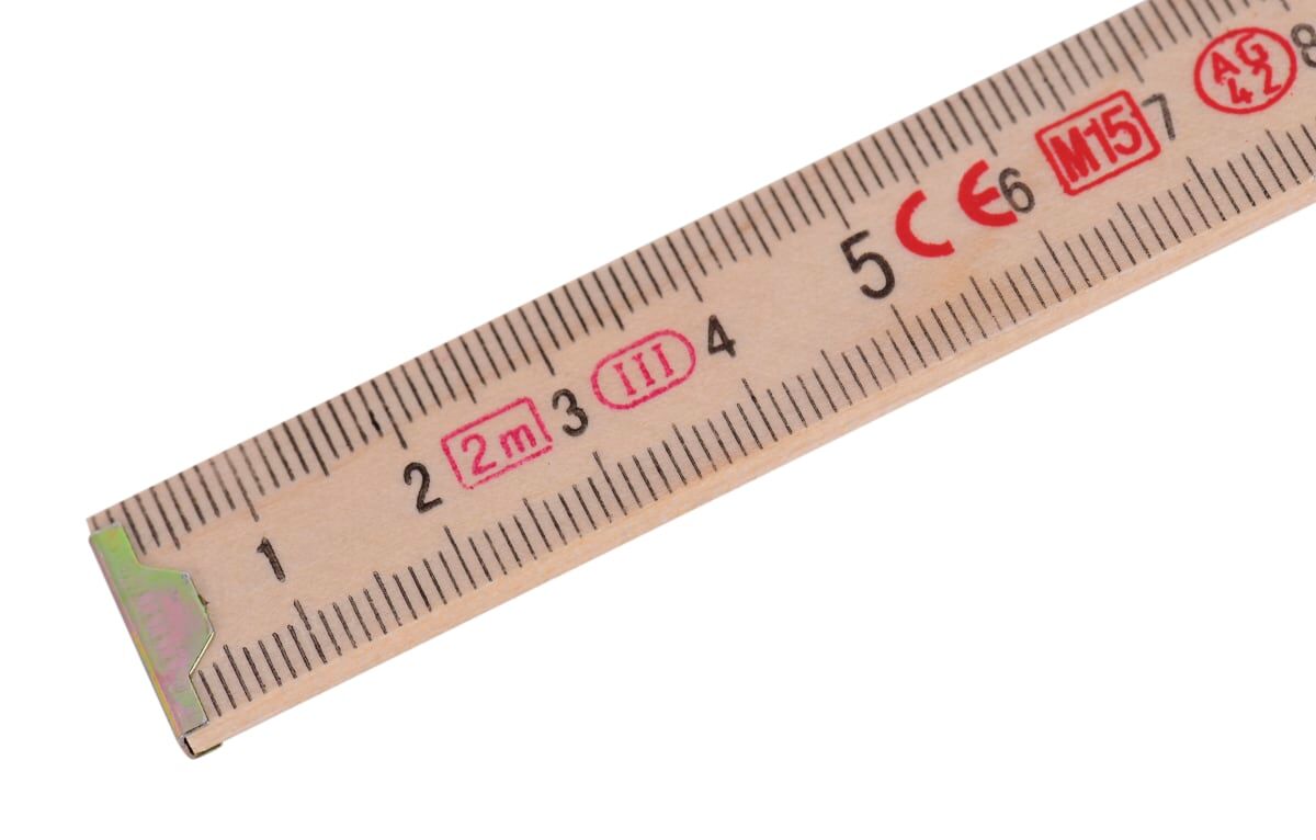 DOUBLE WOODEN TAPE MEASURE, 2-SIDED GRADATION
