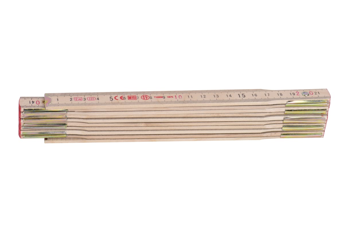 DOUBLE WOODEN TAPE MEASURE, 2-SIDED GRADATION