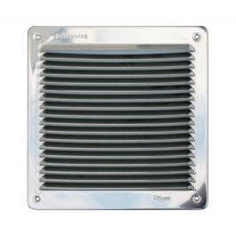 OVERLAPPING RECTANGULAR VENTILATION GRILLE W/MESH MM 193X165 STAINLESS METAL