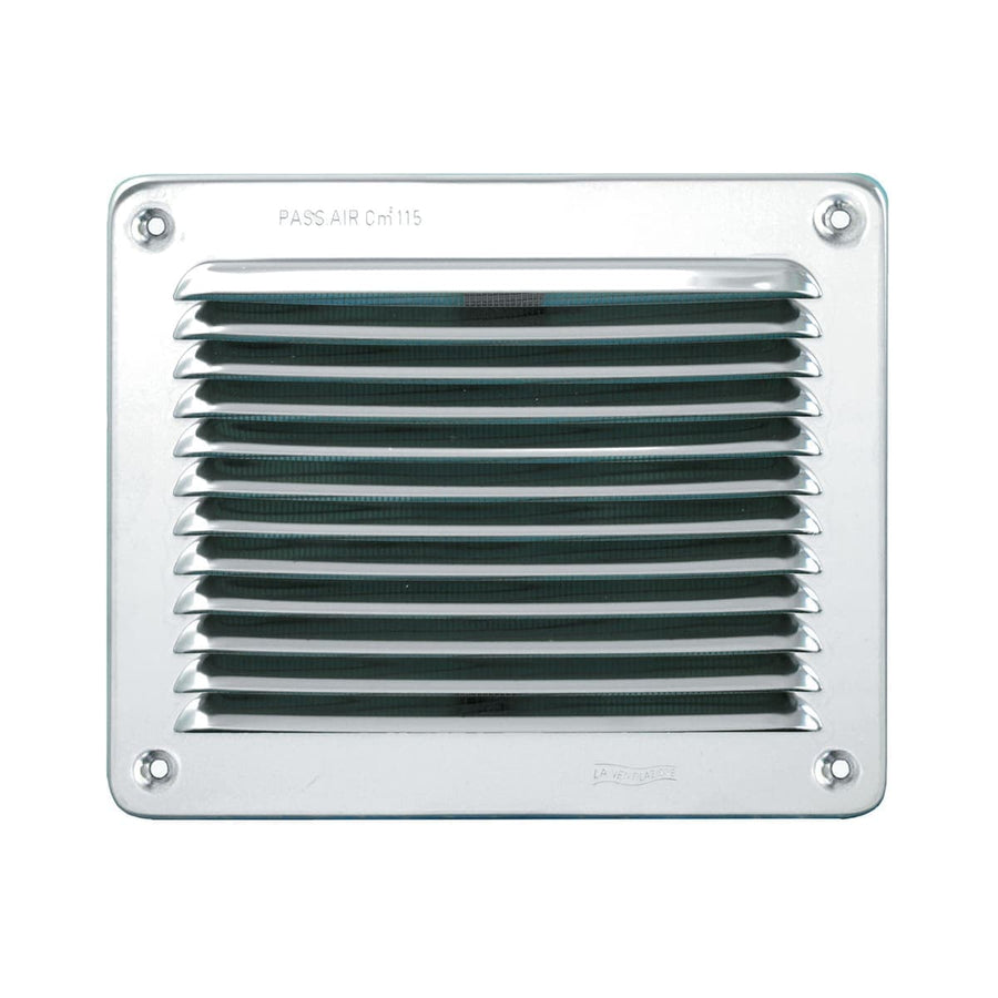 Bricocenter SQUARE OVERLAPPING VENTILATION GRID W/MESH 228X228 STAINLESS METAL