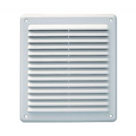 OVERLAPPING RECTANGULAR VENTILATION GRILLE W/MESH MM 204X230 WHITE PLASTIC