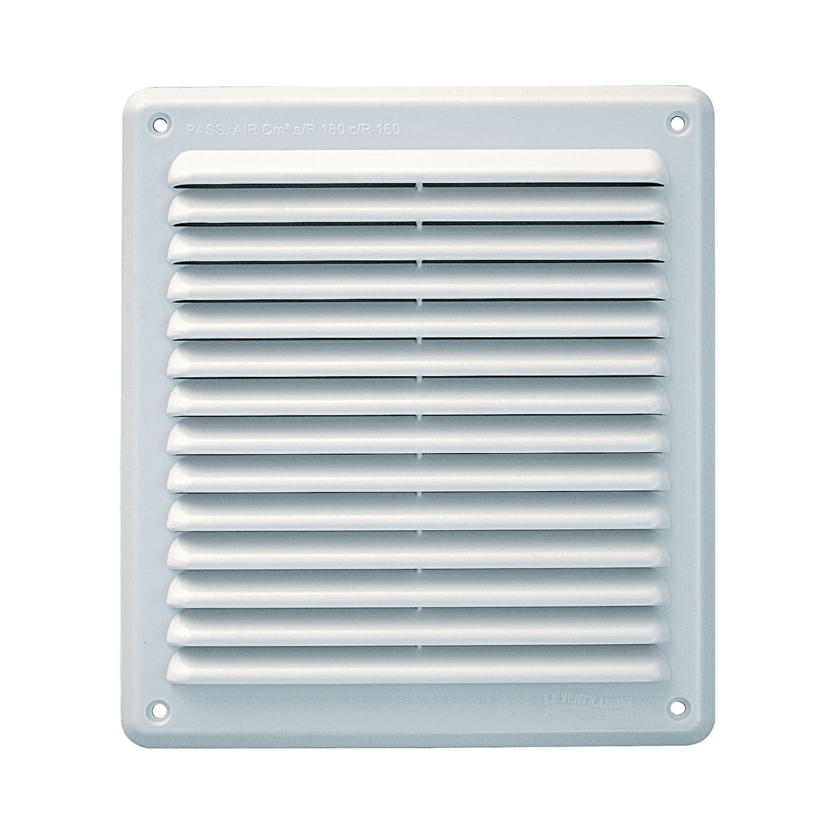 Bricocenter OVERLAPPING RECTANGULAR VENTILATION GRILLE W/MESH MM 204X230 WHITE PLASTIC