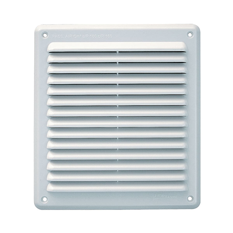Bricocenter OVERLAPPING RECTANGULAR VENTILATION GRILLE W/MESH MM 204X230 WHITE PLASTIC