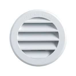 ROUND FLUSH-MOUNTED VENTILATION GRID W/MESH AND DISPENSER HOLE MM 77 WHITE PLASTIC