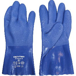 DEXTER LATEX GLOVES WITH PVC COATING, SIZE 9, L