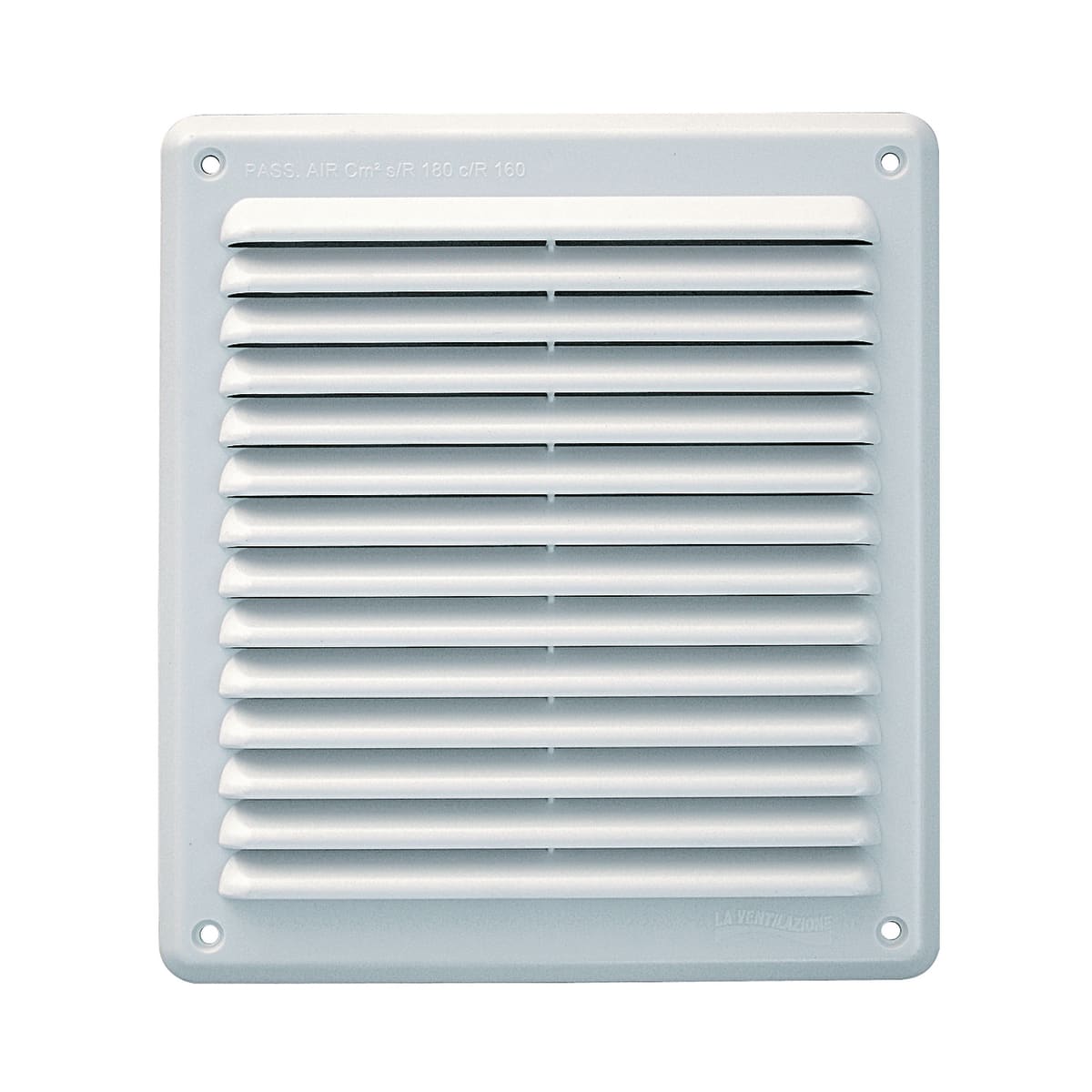 Bricocenter VENTILATION GRILLE Q. RECT. UN. W/SPRING 204X230 WHITE PLASTIC X PIPES DIA UP TO 200MM