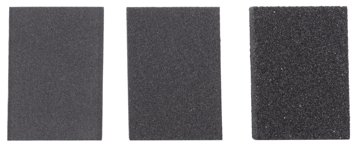SET OF 3 DEXTER WOOD ABRASIVE SPONGES 100X70MM GRIT 40,80,120