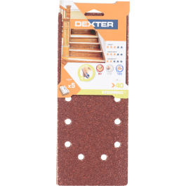 ABRASIVE FOR DEXTER ORBITAL WOOD SANDER115X280 MM PERFORATED, GRIT 40,5PIECES
