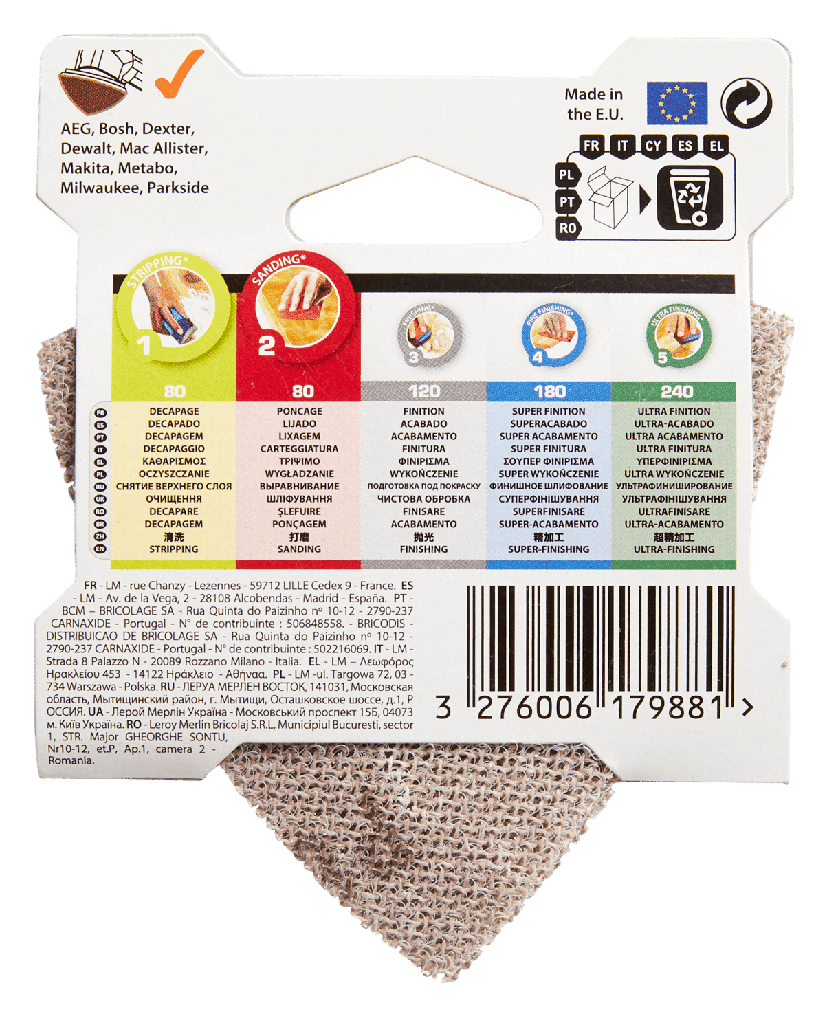 SANDING NET FOR DELTA DEXTER PRO WOOD SANDER 93X93MM,GRIT 80, 3 PIECES