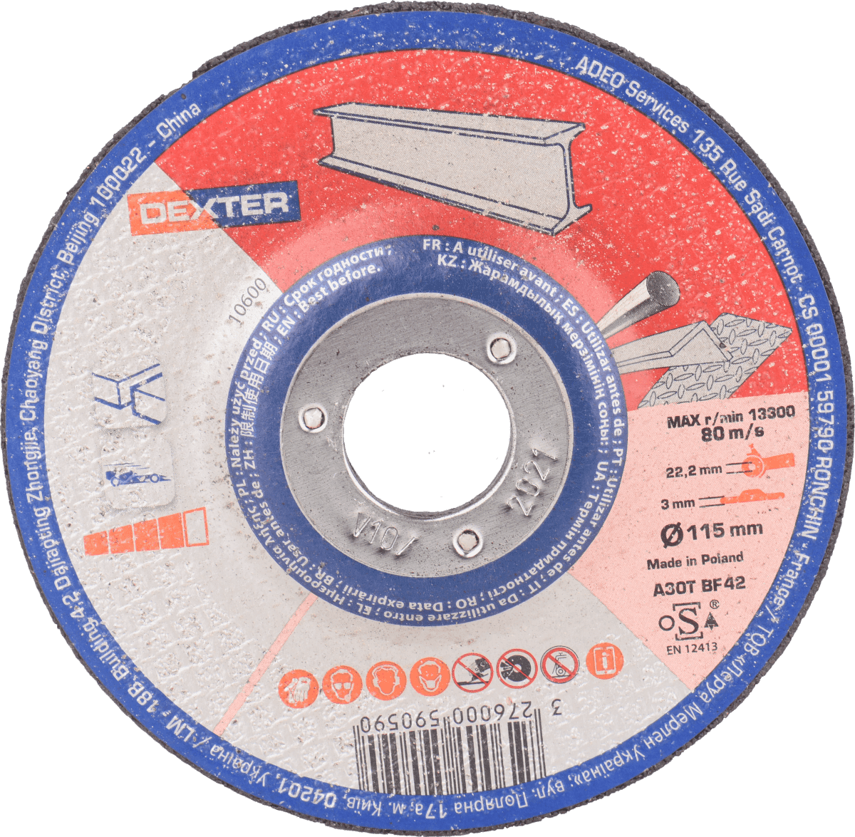 DEXTER 115 X3 MM ABRASIVE DISC FOR TAGL